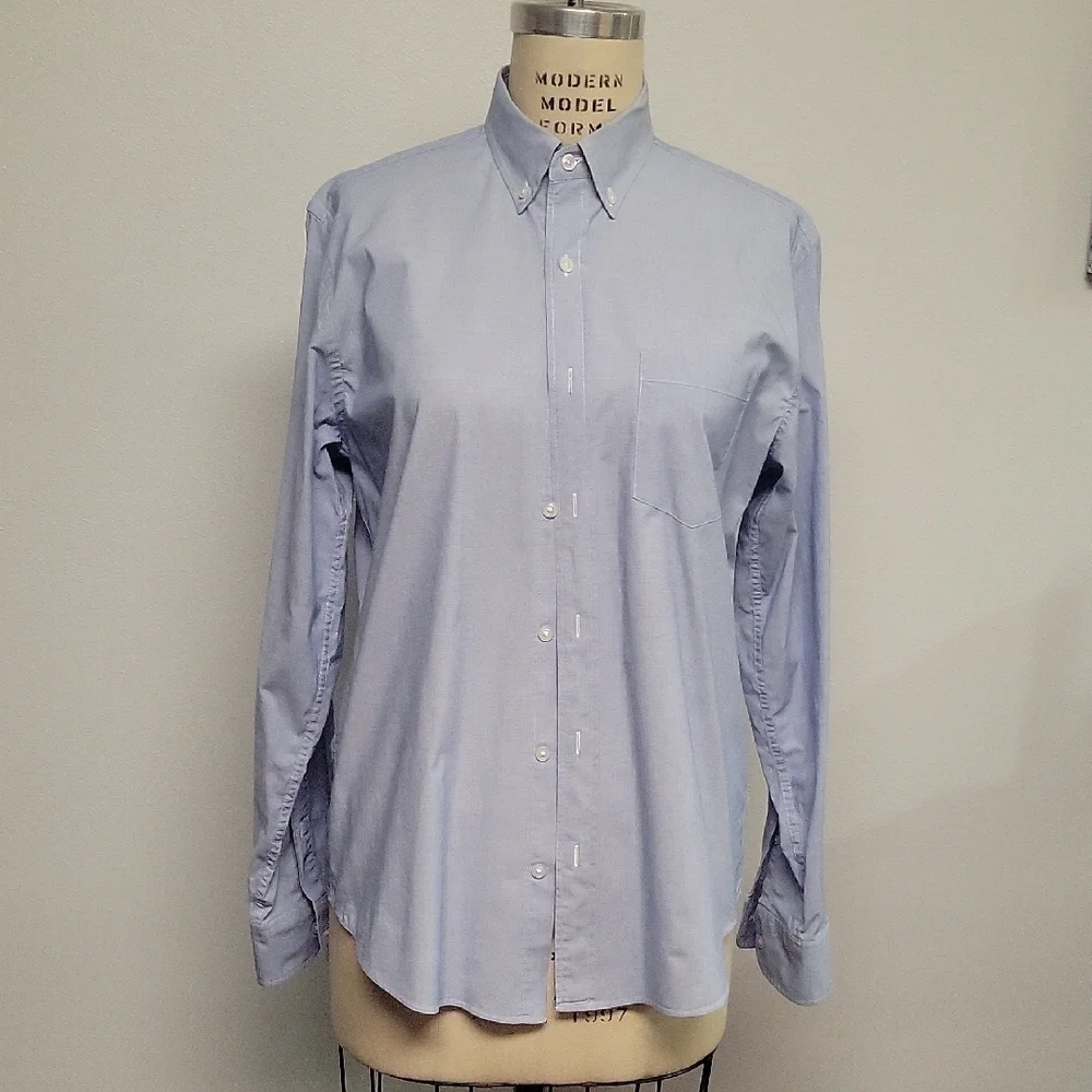 J. Crew Light Blue Flex Washed Slim Casual Button Down Shirt, Size M